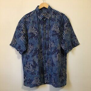 Bugatchi Uomo Tie Dye Stripes & Tropical Floral Button Down Shirt